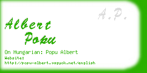 albert popu business card